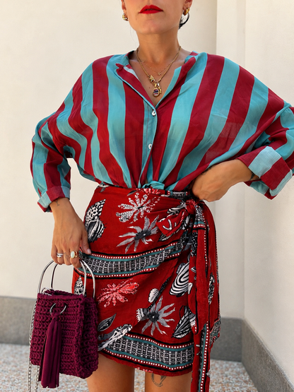 Camicia righe Blu&Bordeaux