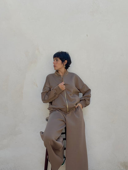 Felpa Grazia zip Fango