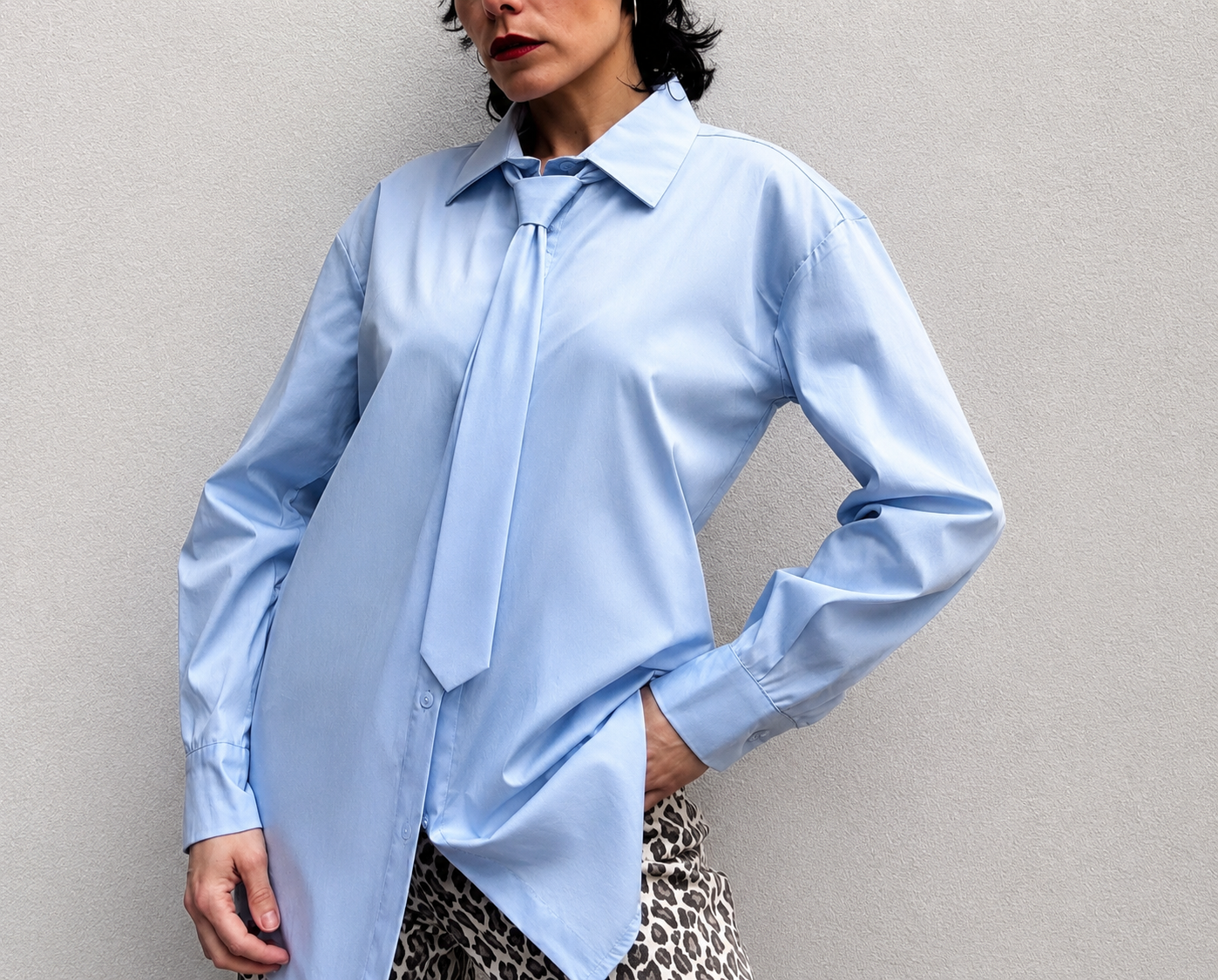Camicia cotone azzurra