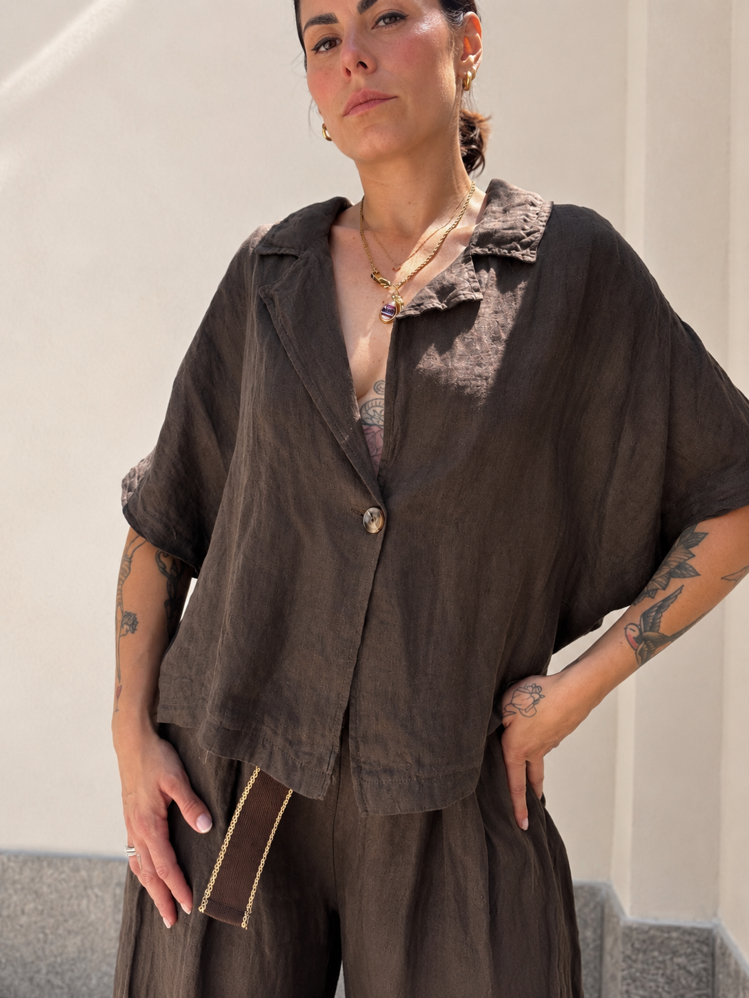 Blazer Lino Marrone