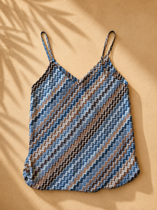 Top zigzag Azzurro