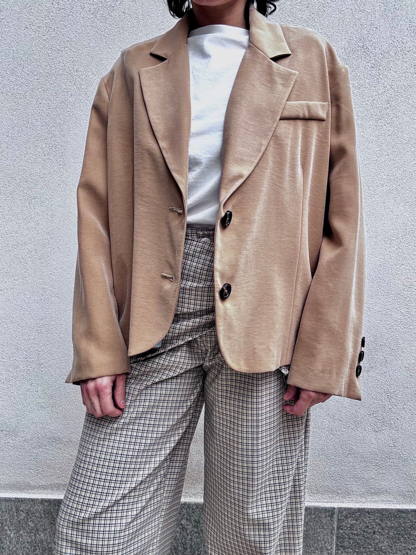 Blazer foderato effetto Pesca