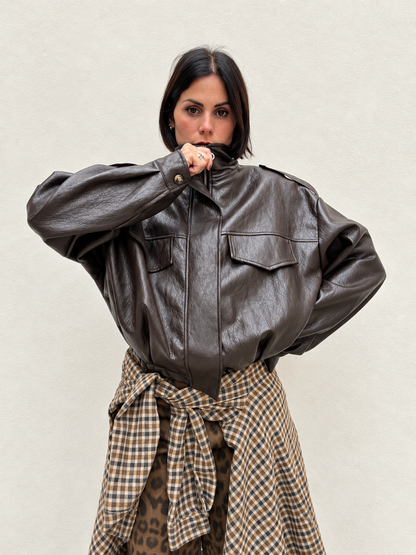 Bomber Ecopelle Marrone