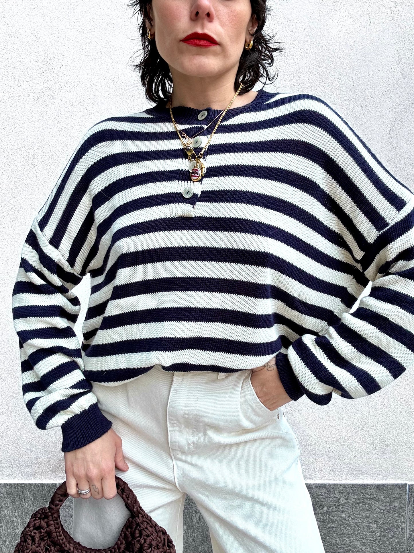 Maglioncino marinaio bianco & blu
