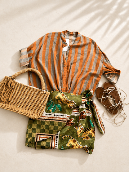Camicia righe Verde&senape