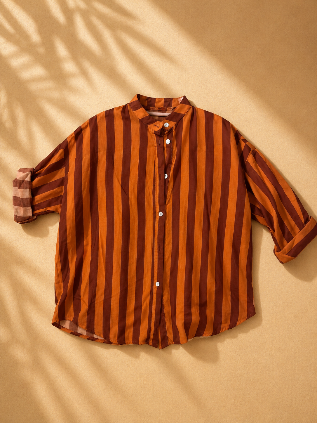 Camicia righe Arancio&bordeaux