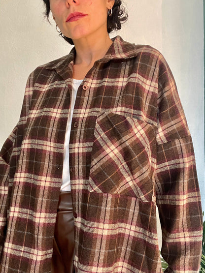 Camicione flanella marrone