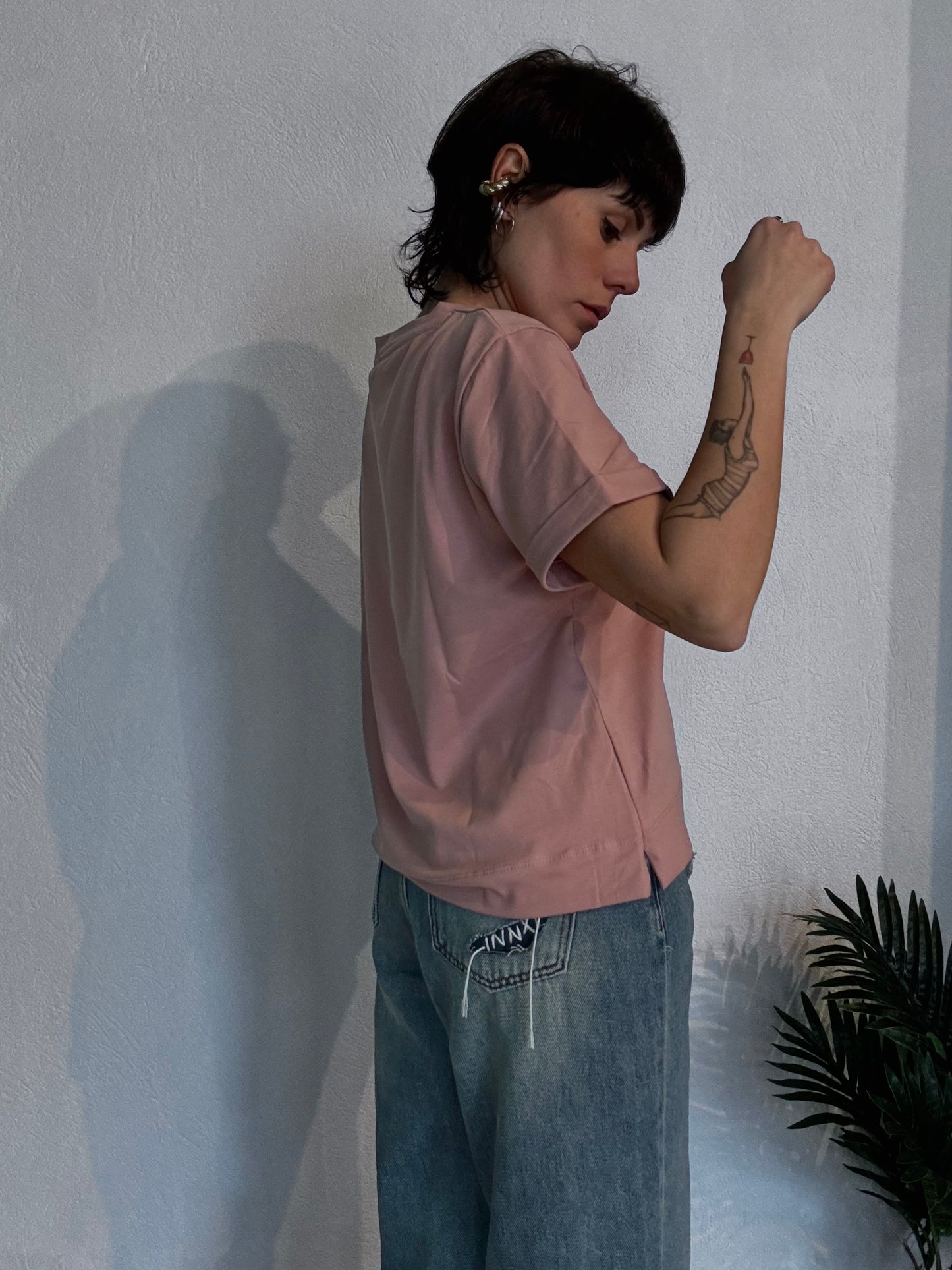 T-shirt oversize Rosa 100% cotone