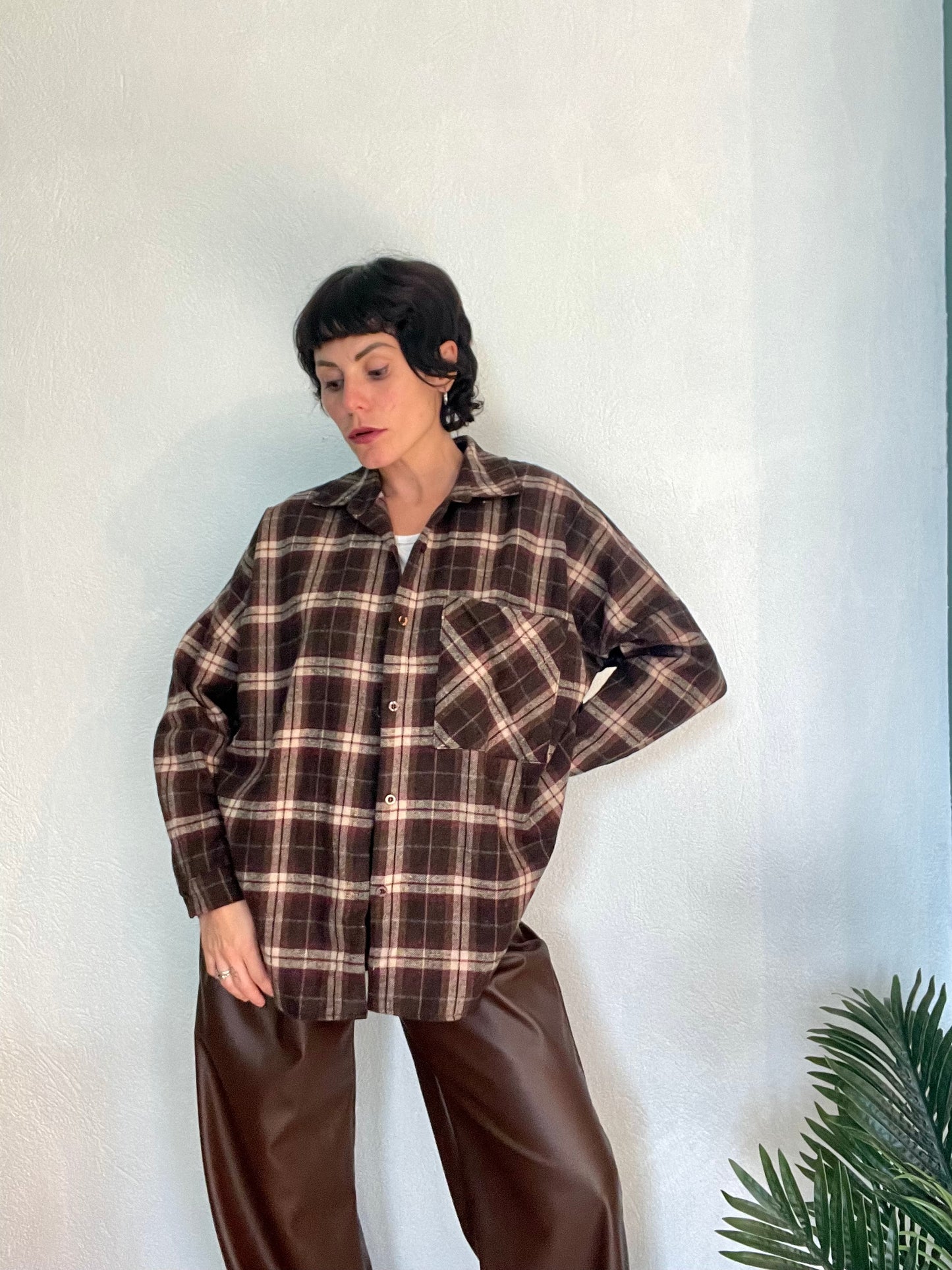 Camicione flanella marrone