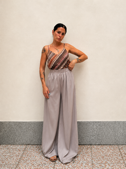 Pantalone Lady misto lino Tortora