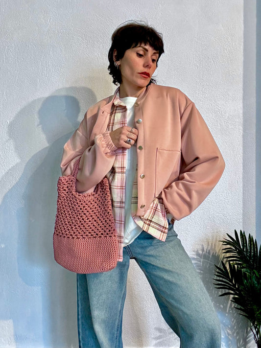 Felpa Bomber in scuba con tasche