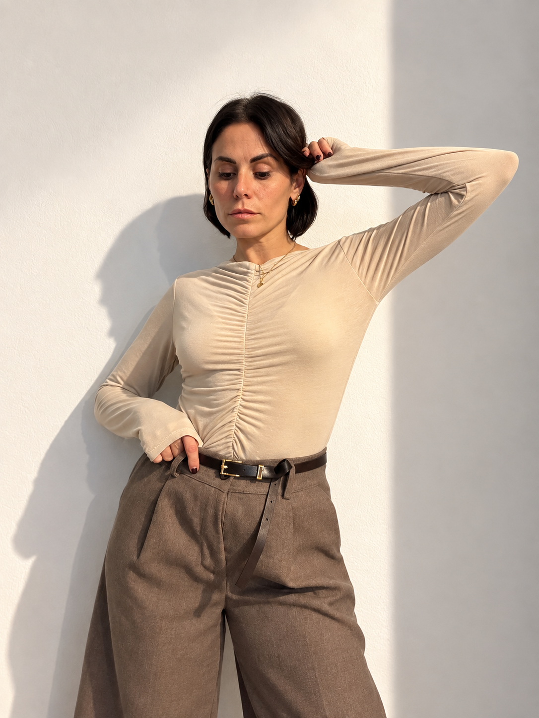 Maglia Cachemire Arricciata