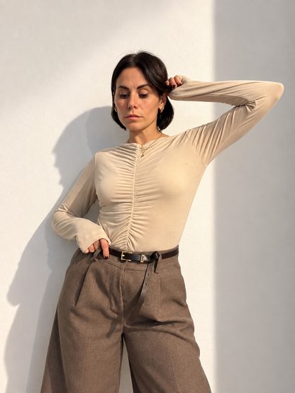 Maglia Cachemire Arricciata