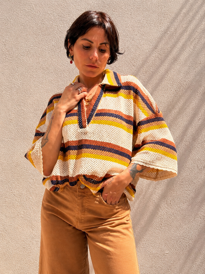 Maglia Macramé Marrone