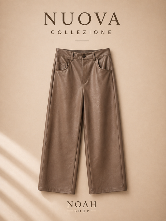 Pantalone palazzo ecopelle