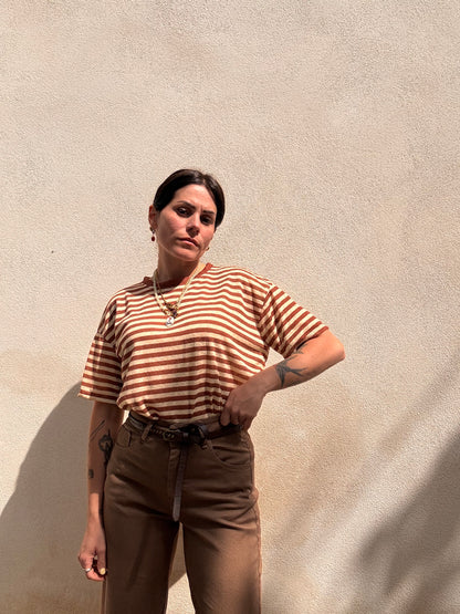 T-shirt misto Lino a righe