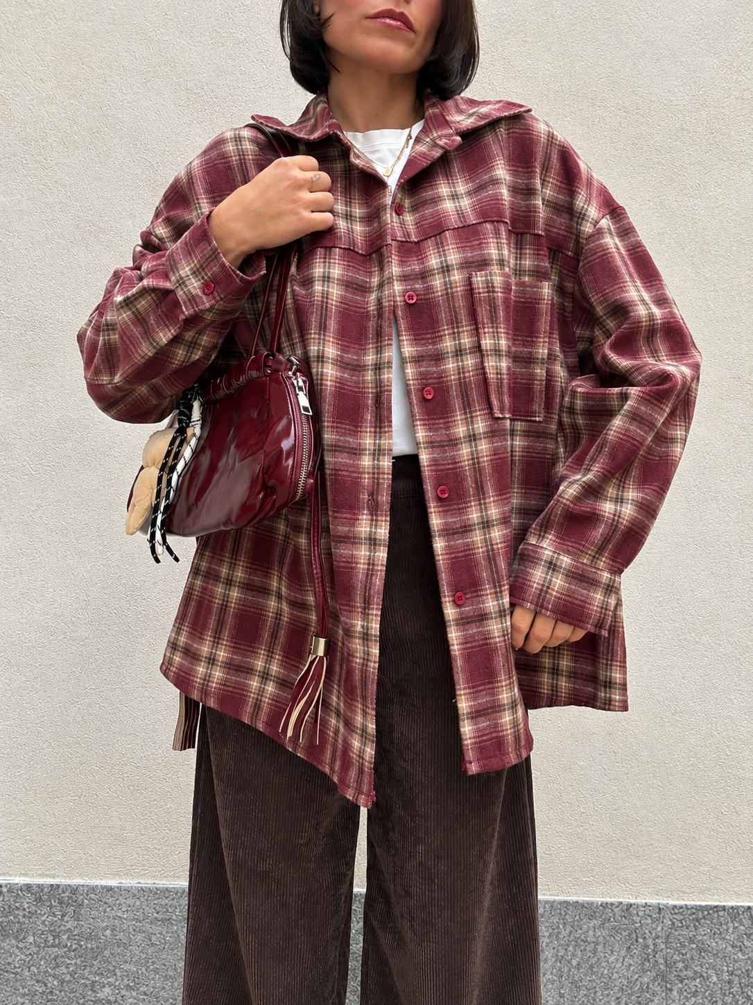 Camicione Oversize Bordeaux