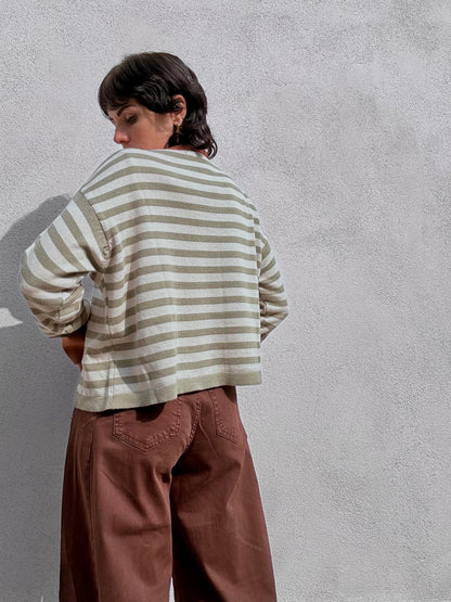 Cardigan a righe con profili