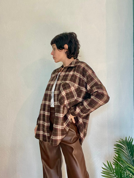 Camicione flanella marrone