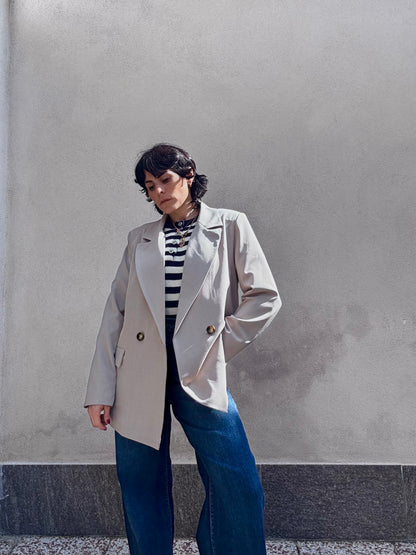 Blazer doppiopetto oversize Fango