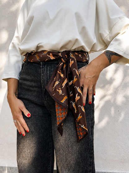 Foulard Tigri Marrone