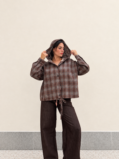 Camicia con cappuccio Check