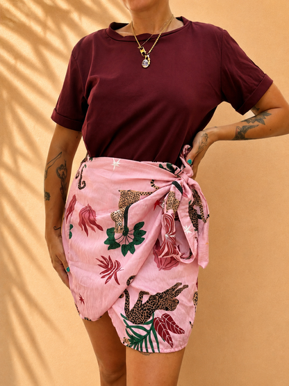 Gonna Pareo tigri rosa