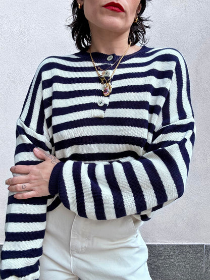 Maglioncino marinaio bianco & blu