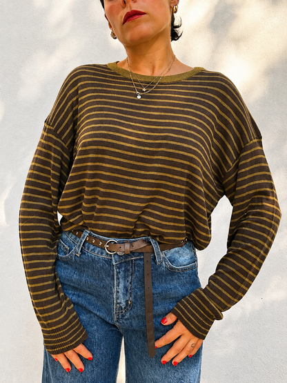 Girocollo Olive Stripe