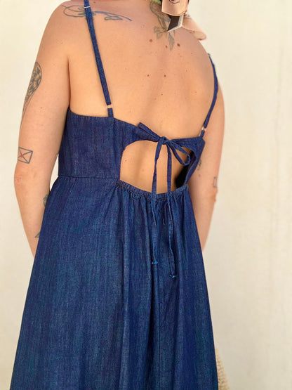 Abito Denim con fiocco