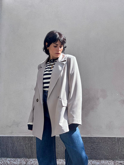 Blazer doppiopetto oversize Fango