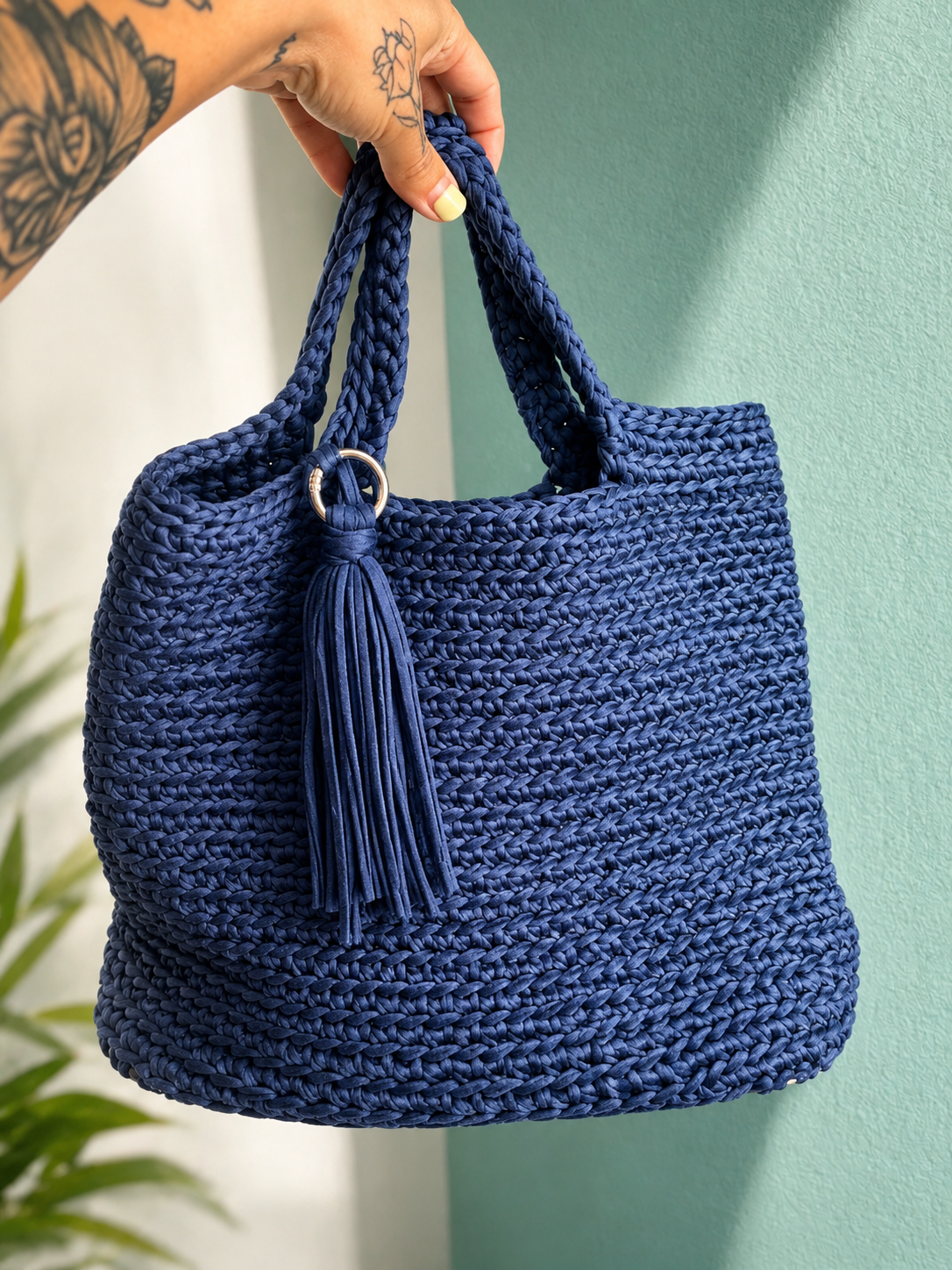 Borsa a mano Blu Navy