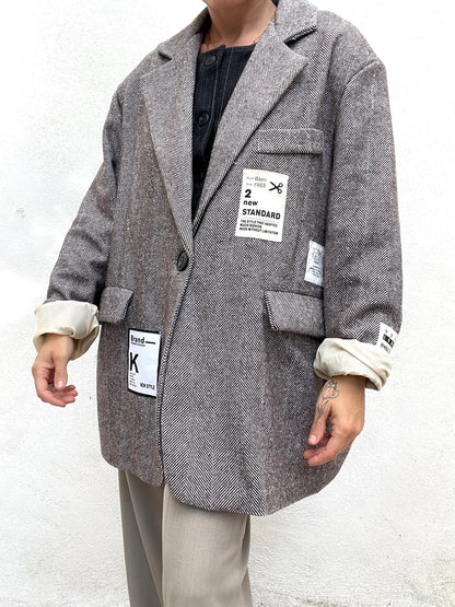 Giacca spigata Over Patch