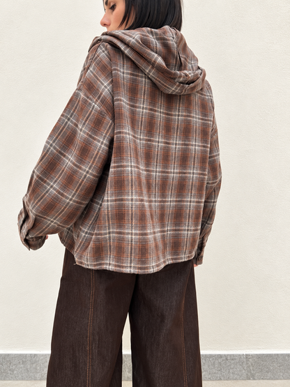 Camicia con cappuccio Check