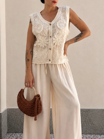 Gilet Ricamo Fleur