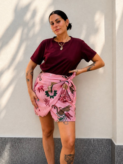 Gonna Pareo tigri rosa