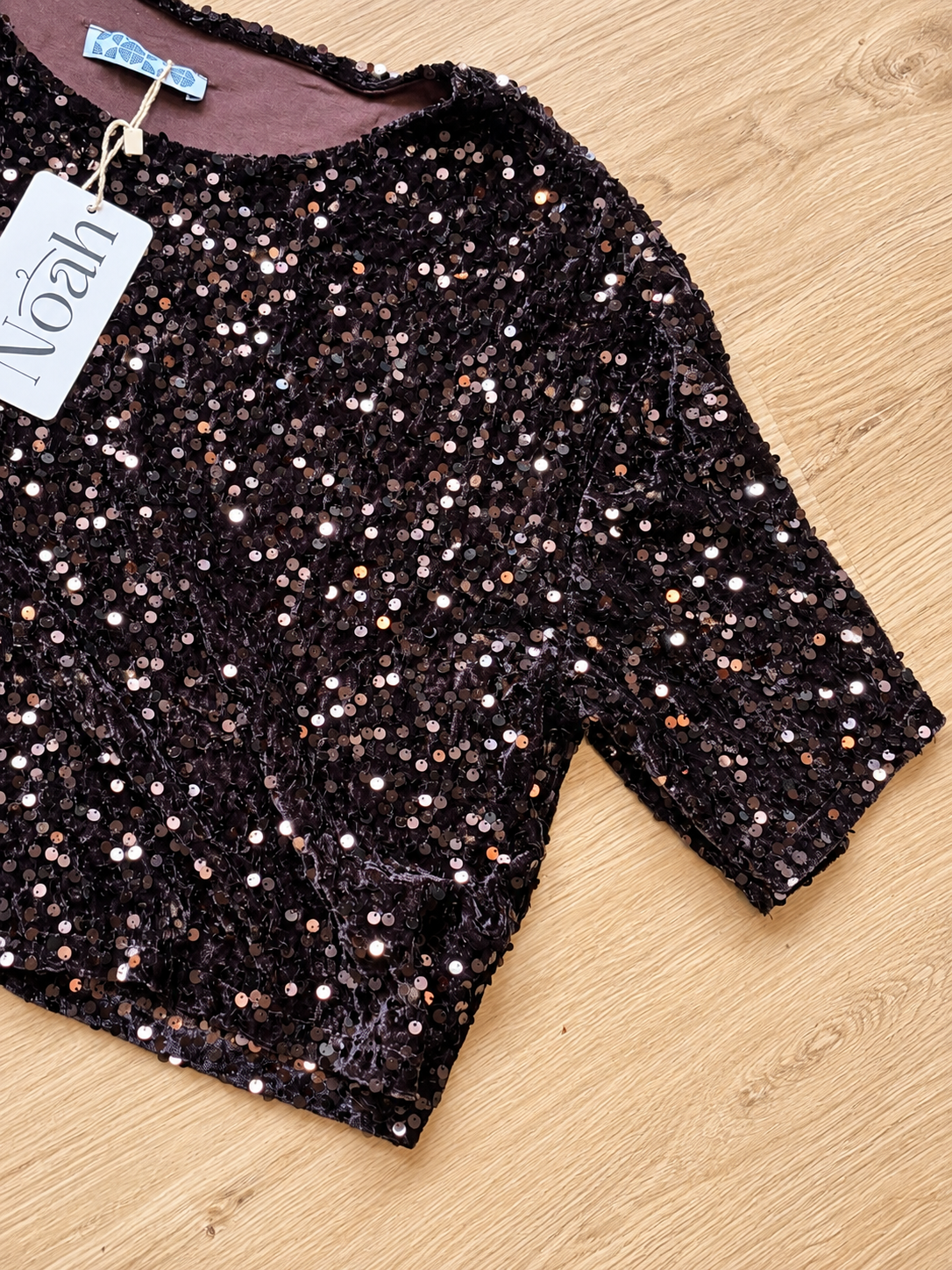 T-shirt paillettes cioccolato