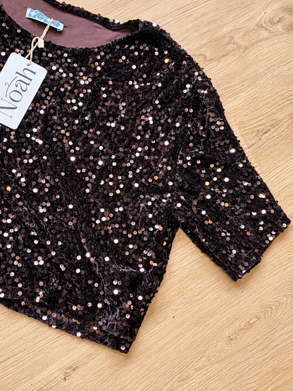 T-shirt paillettes cioccolato