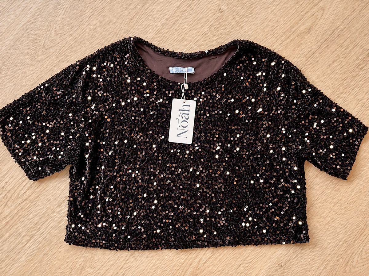T-shirt paillettes cioccolato
