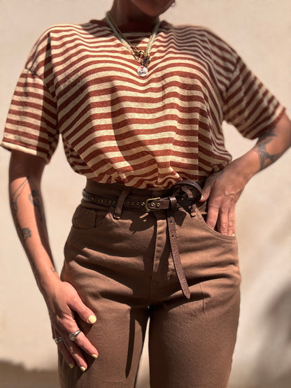 T-shirt misto Lino a righe