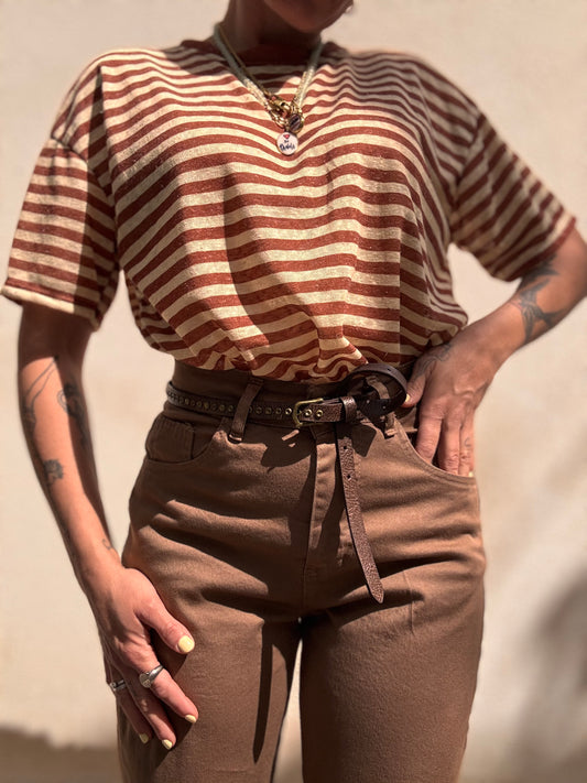 T-shirt misto Lino a righe