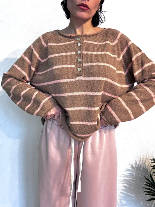 Maglia a righe con bottoni