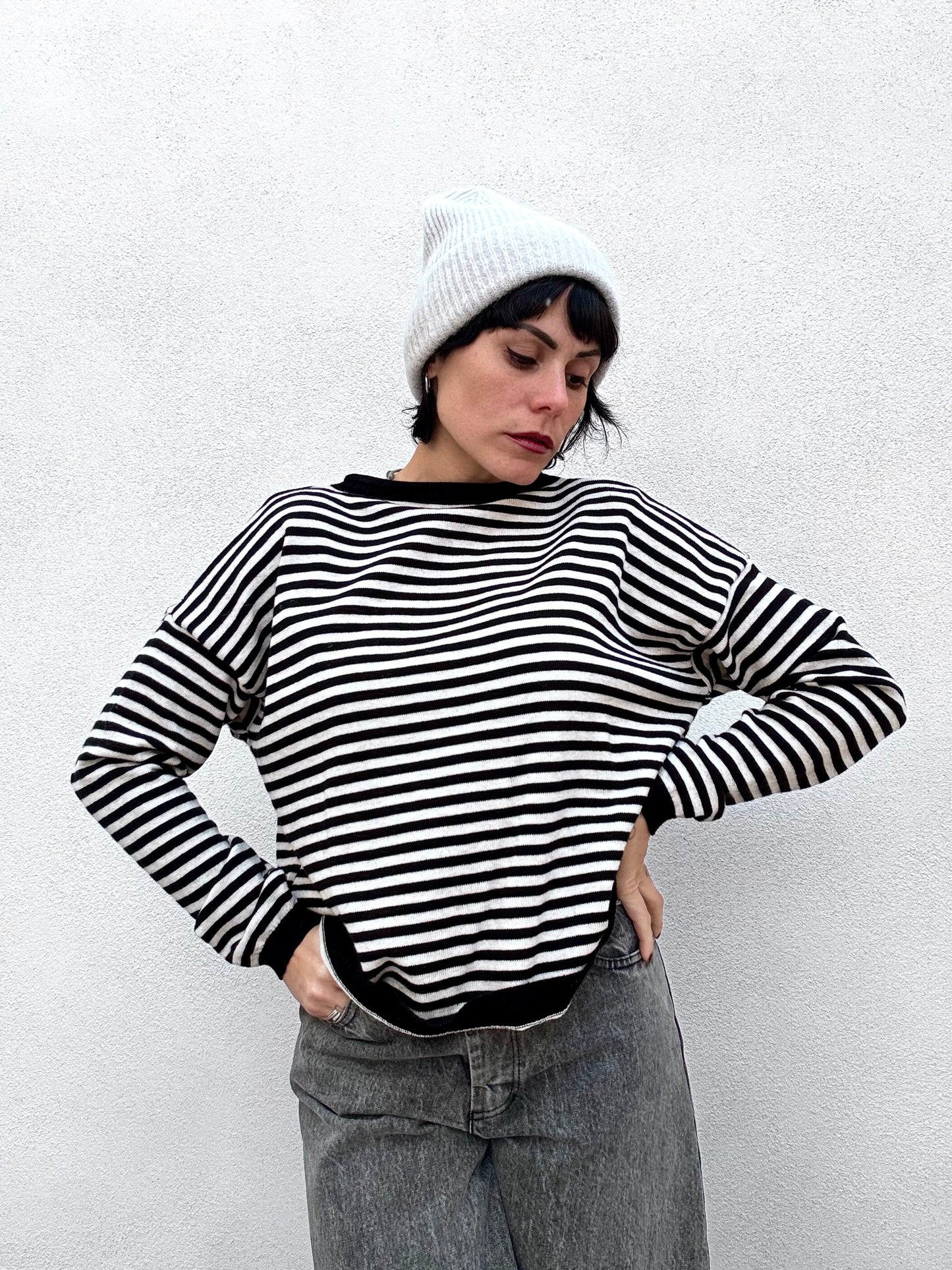 Cappello misto lana Panna