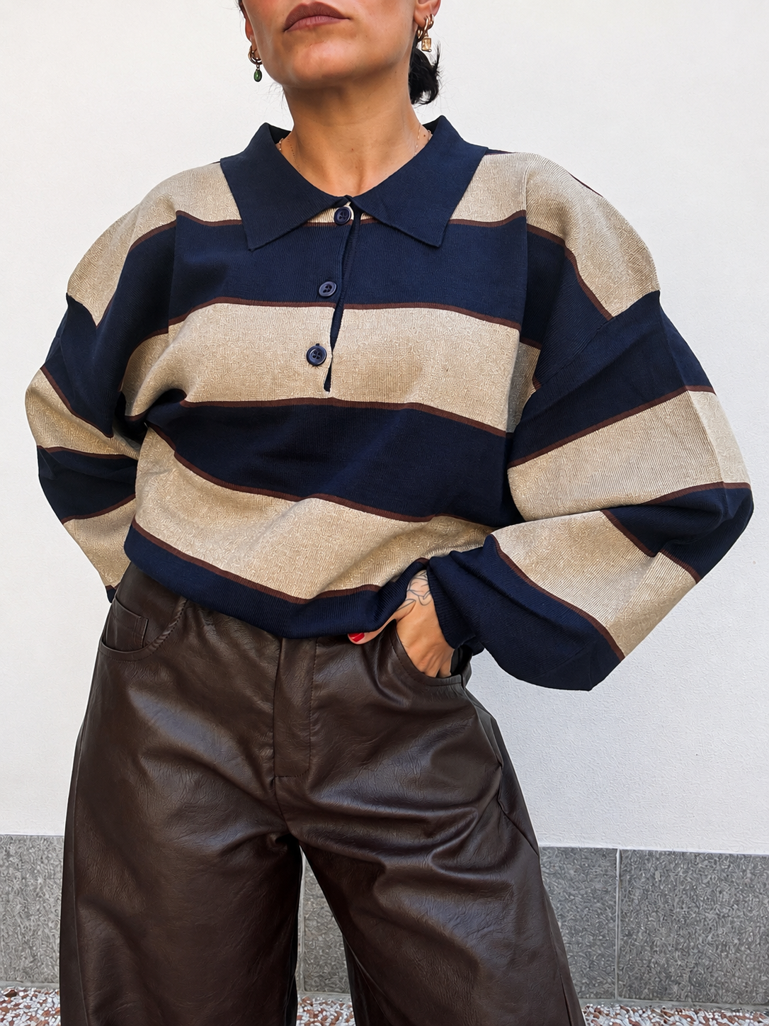 Polo Over Stripe