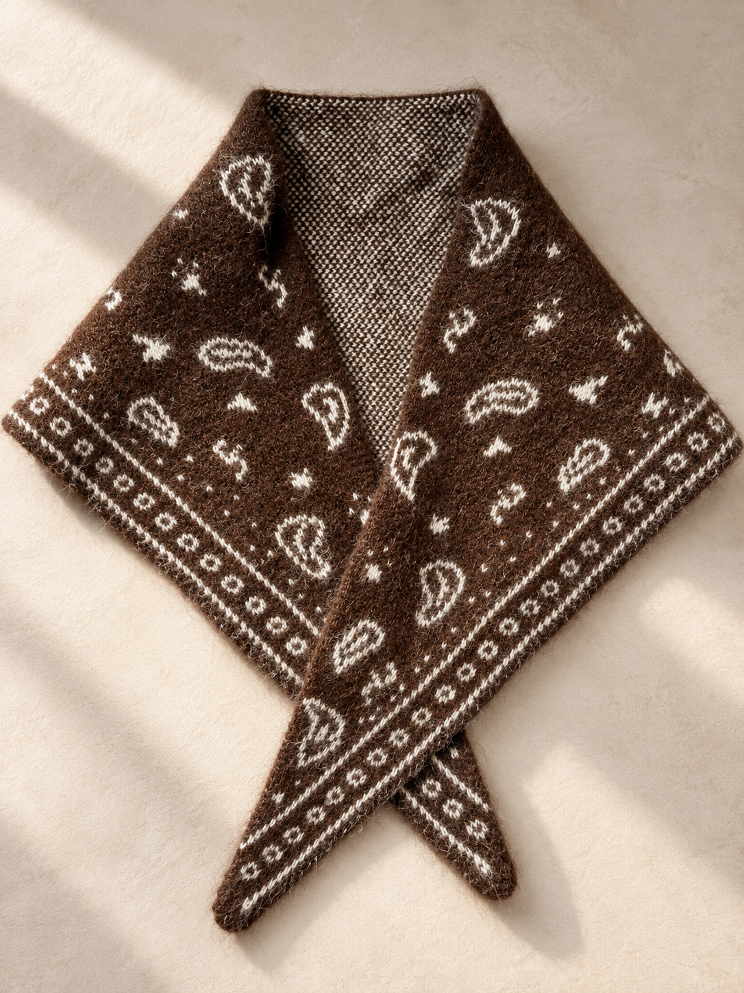 Sciarpa misto lana Bandana Marrone
