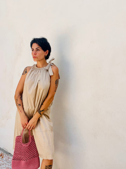 Abito Fiocco Beige