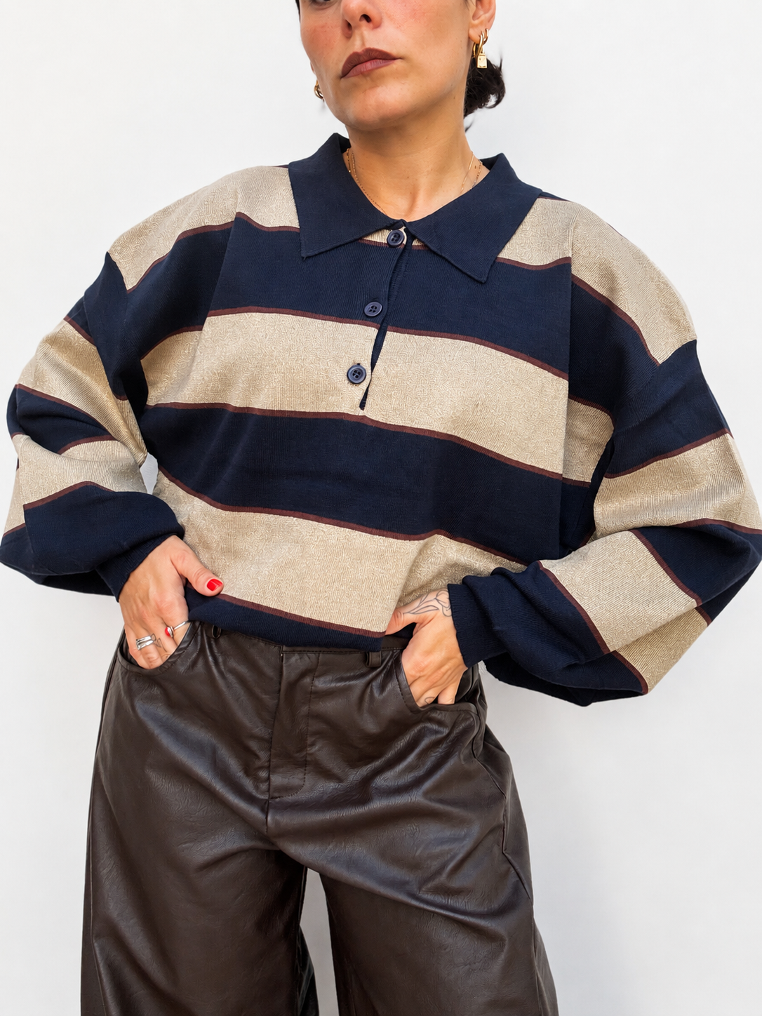 Polo Over Stripe