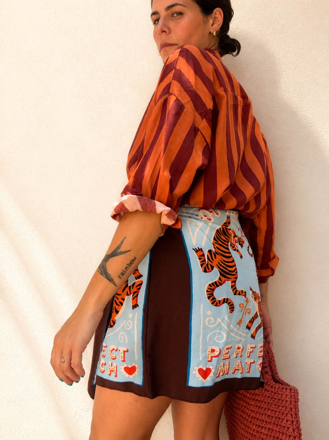 Camicia righe Arancio&bordeaux