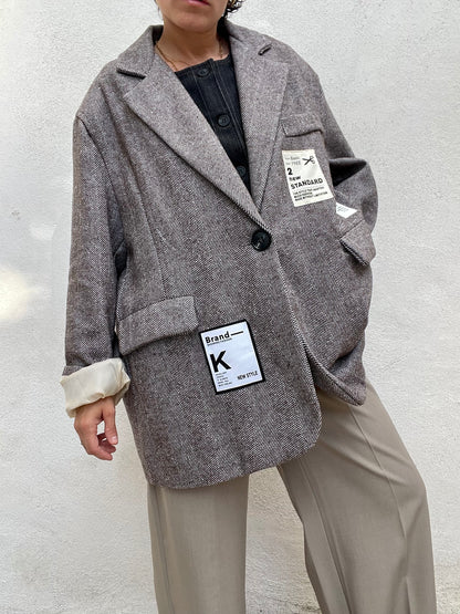 Giacca spigata Over Patch