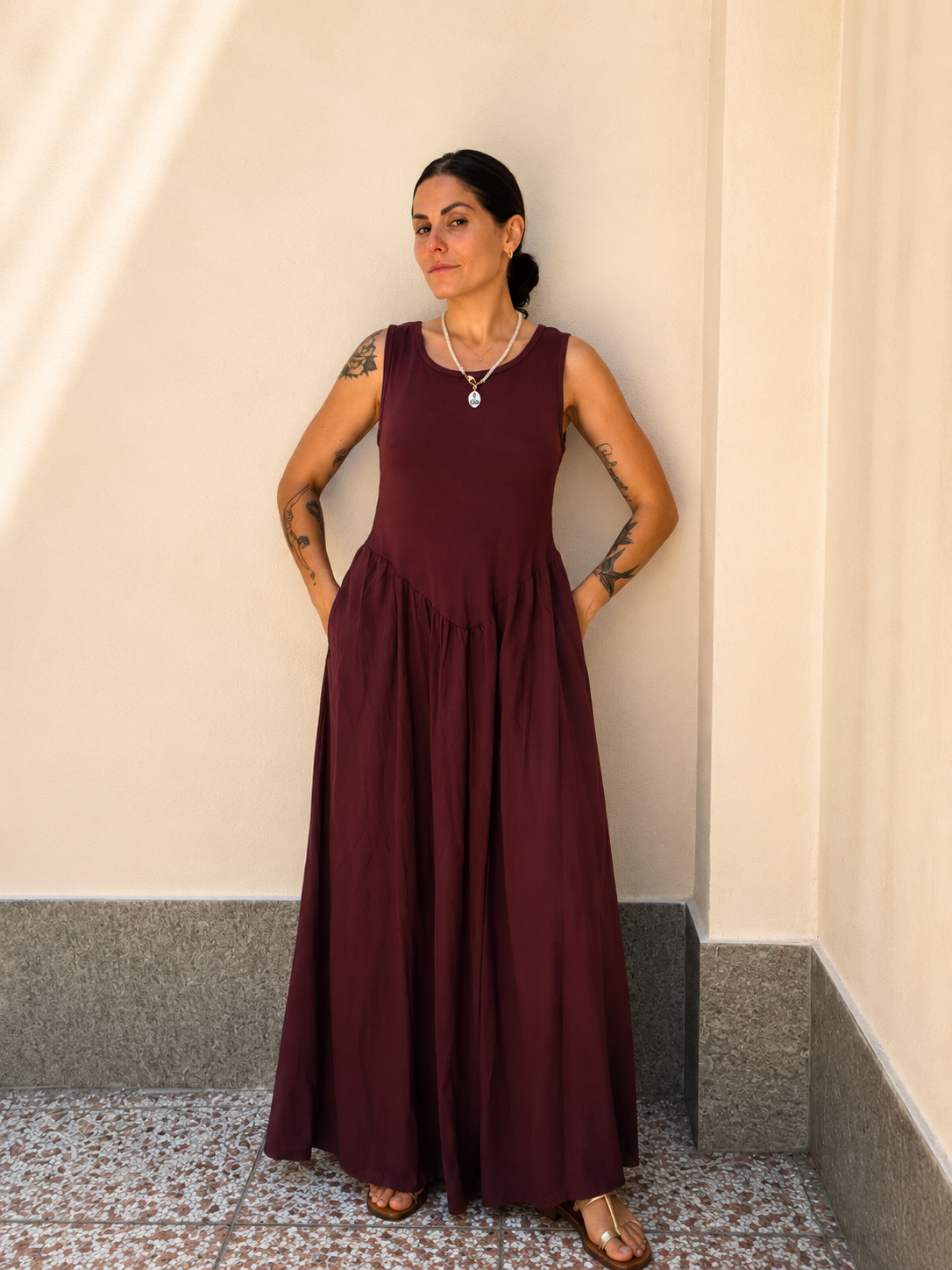 Abito Lungo Amelì Bordeaux